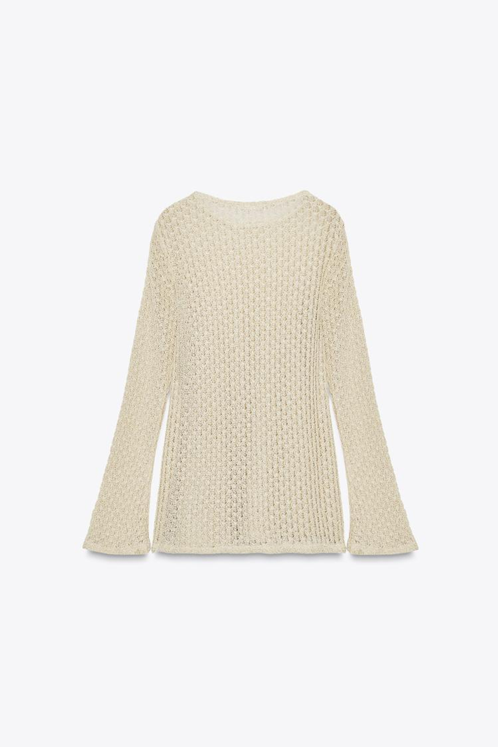 ZARA ТОП-ТУНИКА С МЕТАЛЛИЗИРОВАННОЙ НИТЬЮ, ЗОЛОТИСТЫЙ