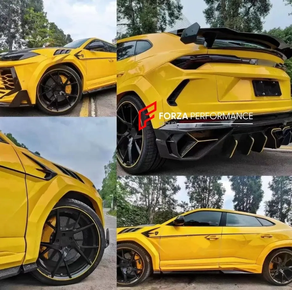 Широкий карбоновый обвес для Lamborghini Urus с коваными дисками Ламборгини Урус