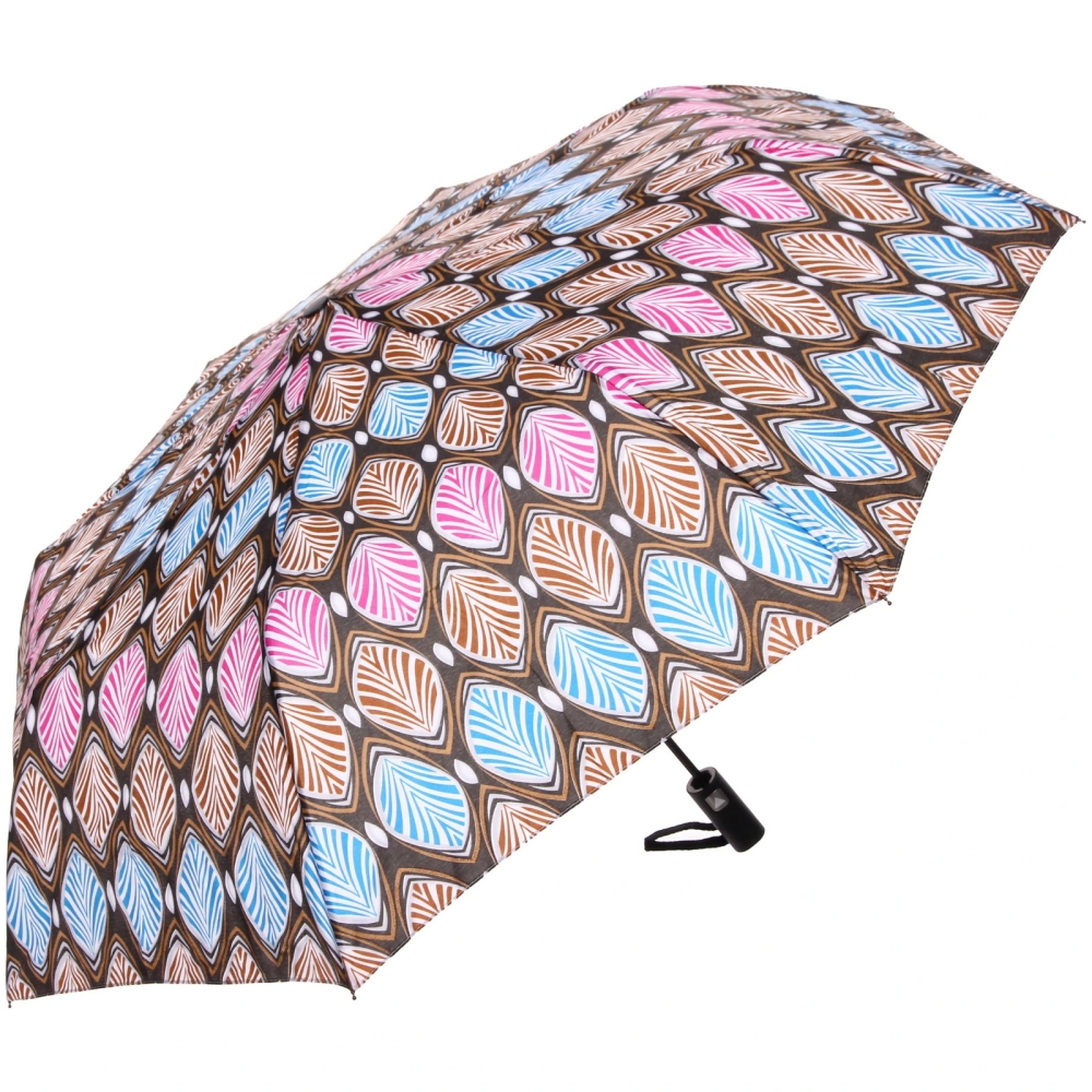 Зонт женский полуавтомат «Ultramarine- Маниока», микс 6 цветов, 8 спиц, d-100см, длина в слож. виде 28см, голубые цветы