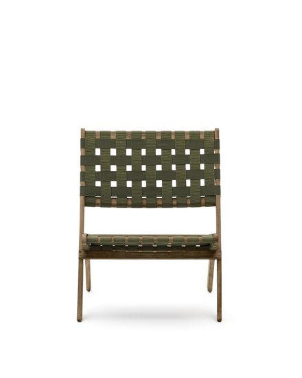 Складное кресло Chabeli из массива акации и шнура зеленого цвета La Forma Испания 