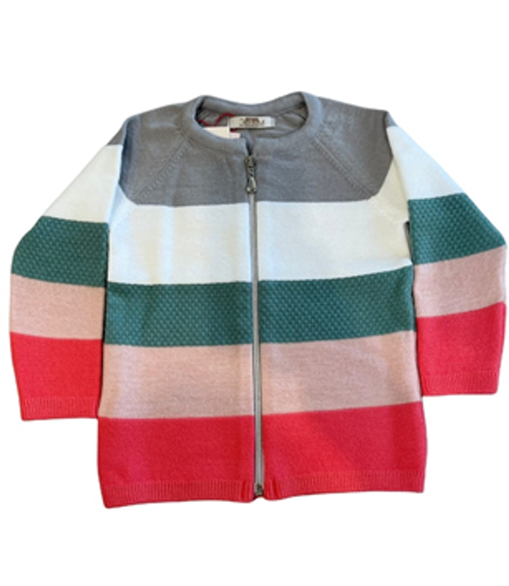 Кофта для девочек р-р 110-116, молоко/мята/розовый 2114