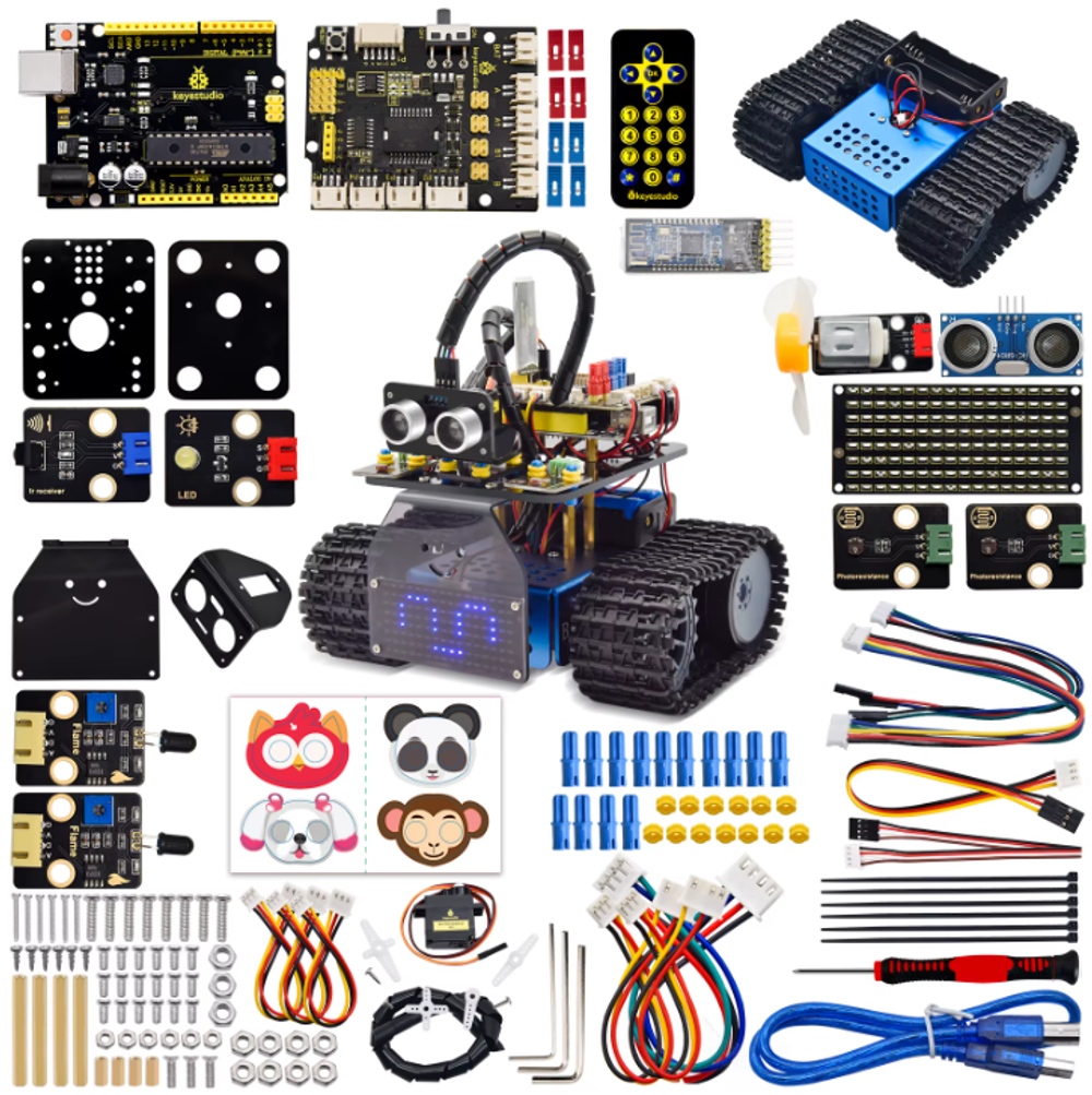Набор KS0555 Keyestudio Mini Caterpillar танк-робот V3.0  (Arduino)
