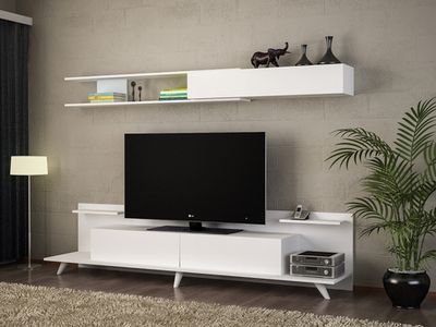 Гостиная Айнур Белый 101 240*47*160 см, Белый   Фиеста