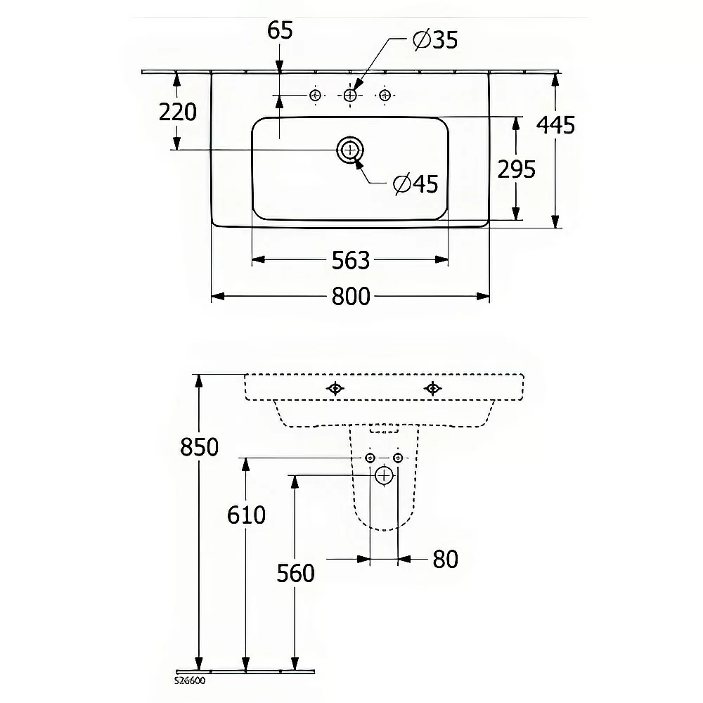 Раковина Villeroy&Boch Architectura 4A878001 альпийский белый