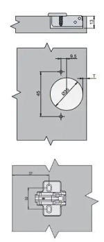 Петля мебельная SAMET MASTER со встроенным доводчиком Soft-Close, открывание 110 градусов, накладная