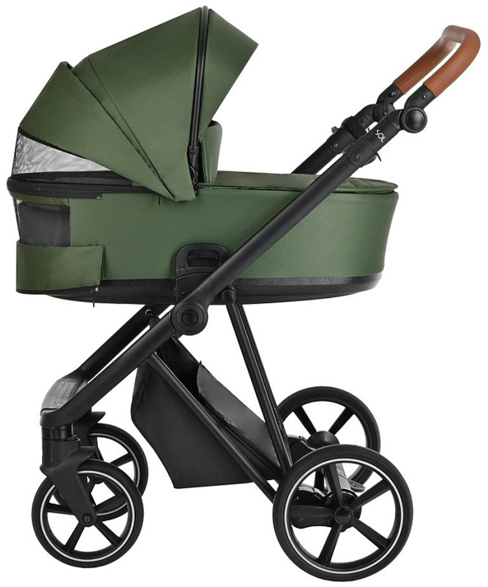 Детская коляска Roan Sol 3 в 1 с автокреслом Avionaut Silver Black RSL/1013 Boho Green