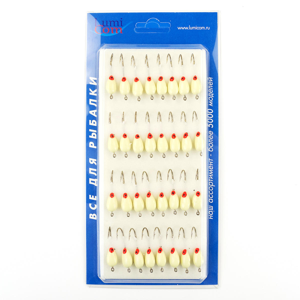 Мормышка фосфорная плавающая Lumicom 102, №4 Long+,P (набор 32шт)