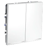 Выключатель встраиваемый VOLTUM S70 двухклавишный с подсветкой 10А, (белый матовый)