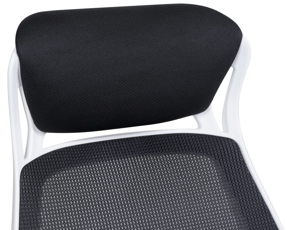 Офисное кресло для руководителей  STEVEN WHITE (белый пластик, чёрная ткань)