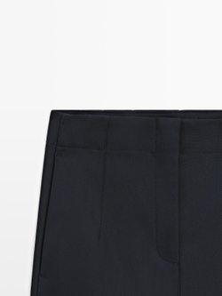 Massimo Dutti Брюки из технической хлопковой смеси, темно-синий