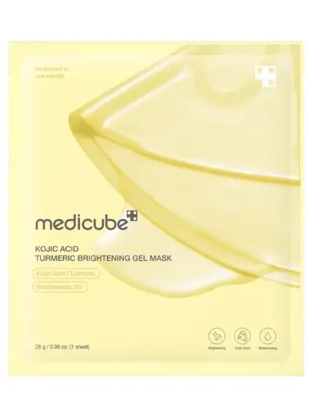 Medicube Гидрогелевая маска для сияния кожи Kojic Acid Turmeric Brightening Gel Mask 28 гр х 4 шт