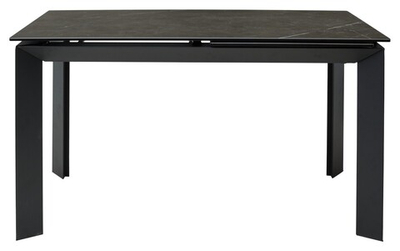 Стол CREMONA 140 KL-116 Черный мрамор матовый, итальянская керамика/ черный каркас, ®DISAUR