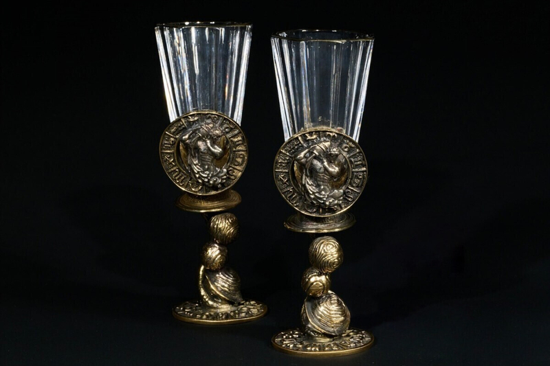 Набор лафитников для водки «Знаки Зодиака Водолей» 2 шт. в подарочном футляре c художественным оформлением