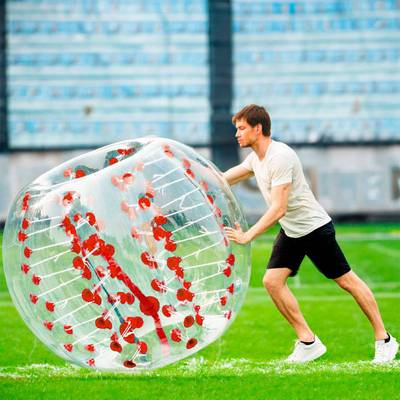 Бампербол "Прозрачный с красными держателями", ПВХ, диаметр 1,2 м