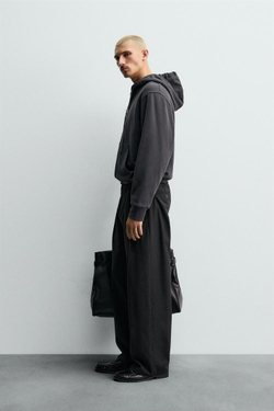 ZARA ХУДИ НА МОЛНИИ С КАПЮШОНОМ, МОРСКОЙ ТЕМНО-СИНИЙ