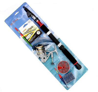 Набор для рыбака: поплавочная удочка для рыбалки с катушкой, леской, крючками, грузиками и поплавками