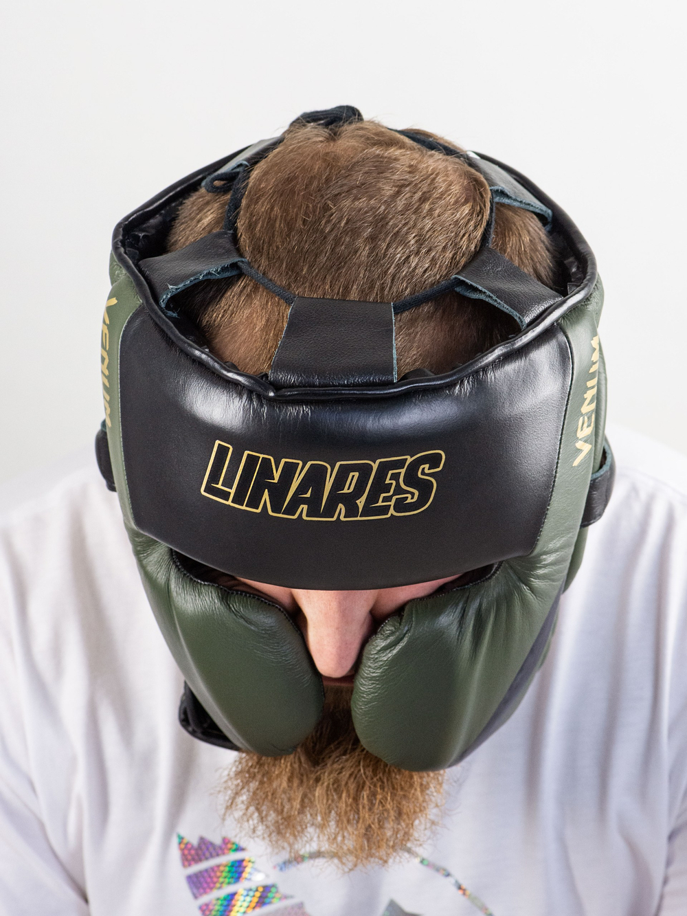 Боксерский шлем Venum Proboxing Cheek Headgear Linares Edition Khaki/Black/Gold