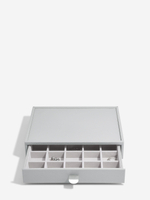 Органайзер для украшений и часов со стеклянной крышкой Stackers Classic Jewellery Box, 3 секции - White Pebble