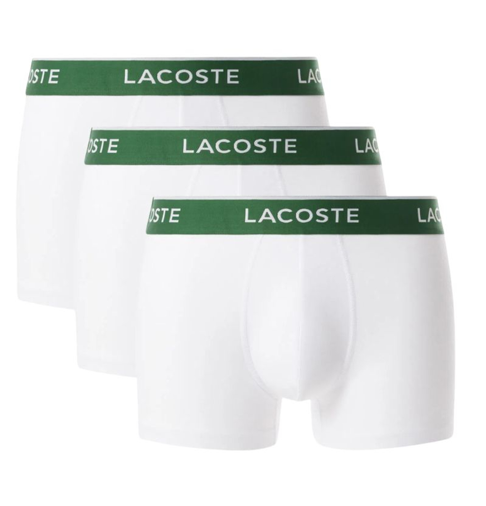 Мужские спортивные боксеры Lacoste Cotton Stretch Jersey 3P - white/whte/white