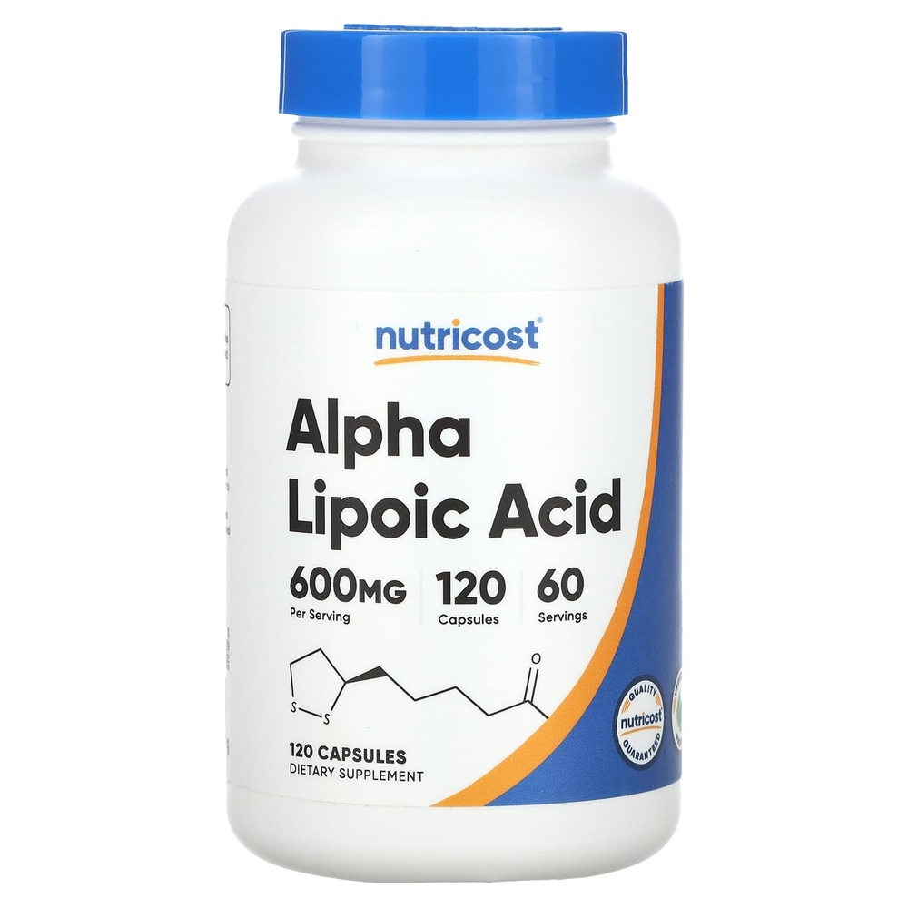 Nutricost, альфа-липоевая кислота, 120 капсул (300 мг в 1 капсуле)