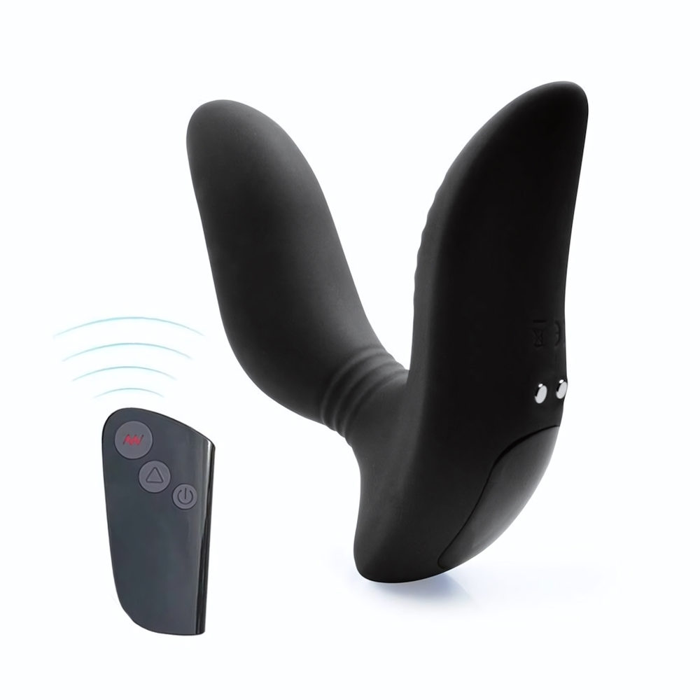 Черный вибромассажер простаты 3,5’’ Remote Control Curve P-spot Massager - 12 см. (Цвет: черный)