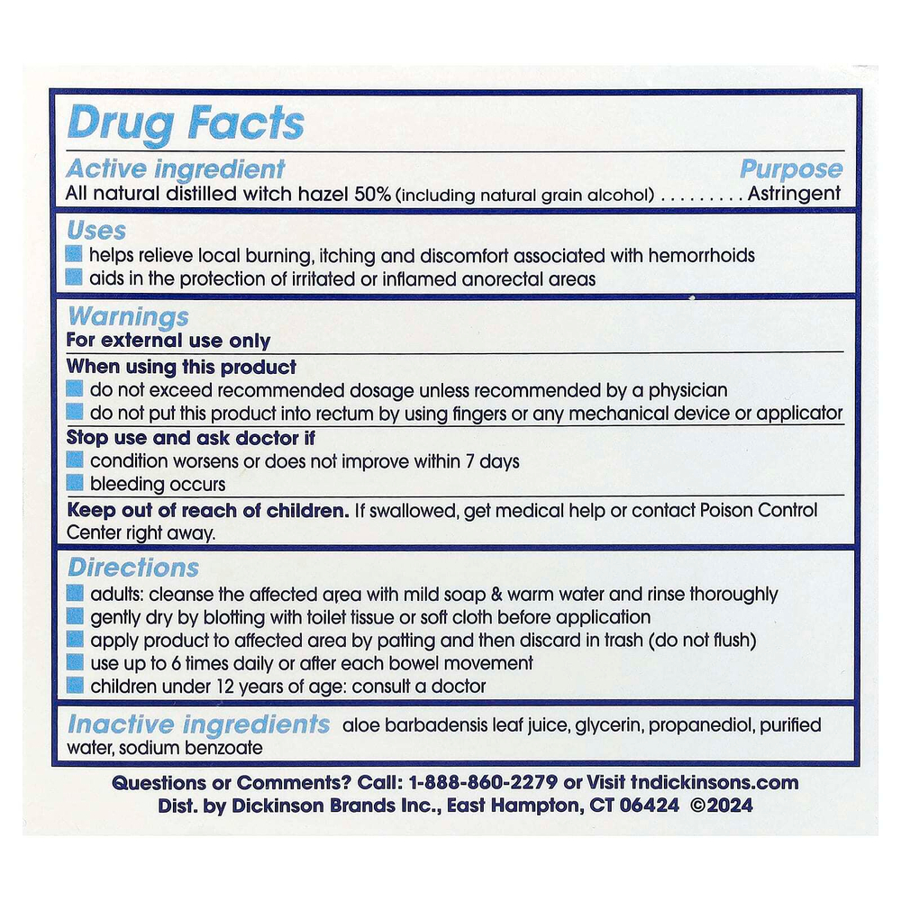 Dickinson Brands, GN Dickinson's®, охлаждающие диски с лечебным вкусом гамамелиса, для облегчения симптомов геморроя, 100 шт.