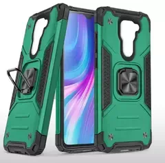 Противоударный чехол Strong Armour Case с кольцом для Xiaomi Redmi Note 9 (Зеленый)