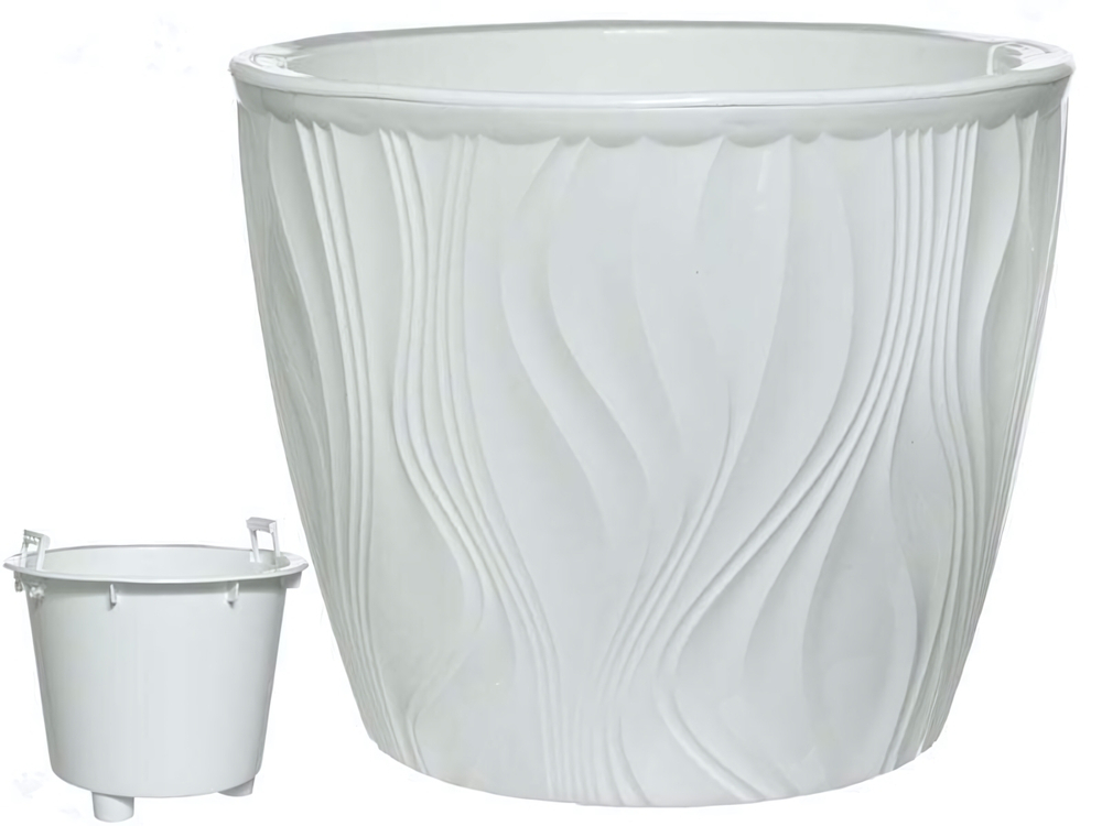 Кашпо Венеция 3л, белый/белый
