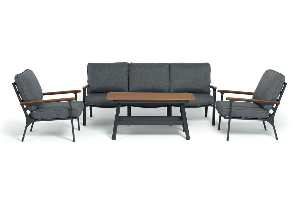 "Крокус" лаунж-зона 5-местная из алюминия, цвет темно-серый