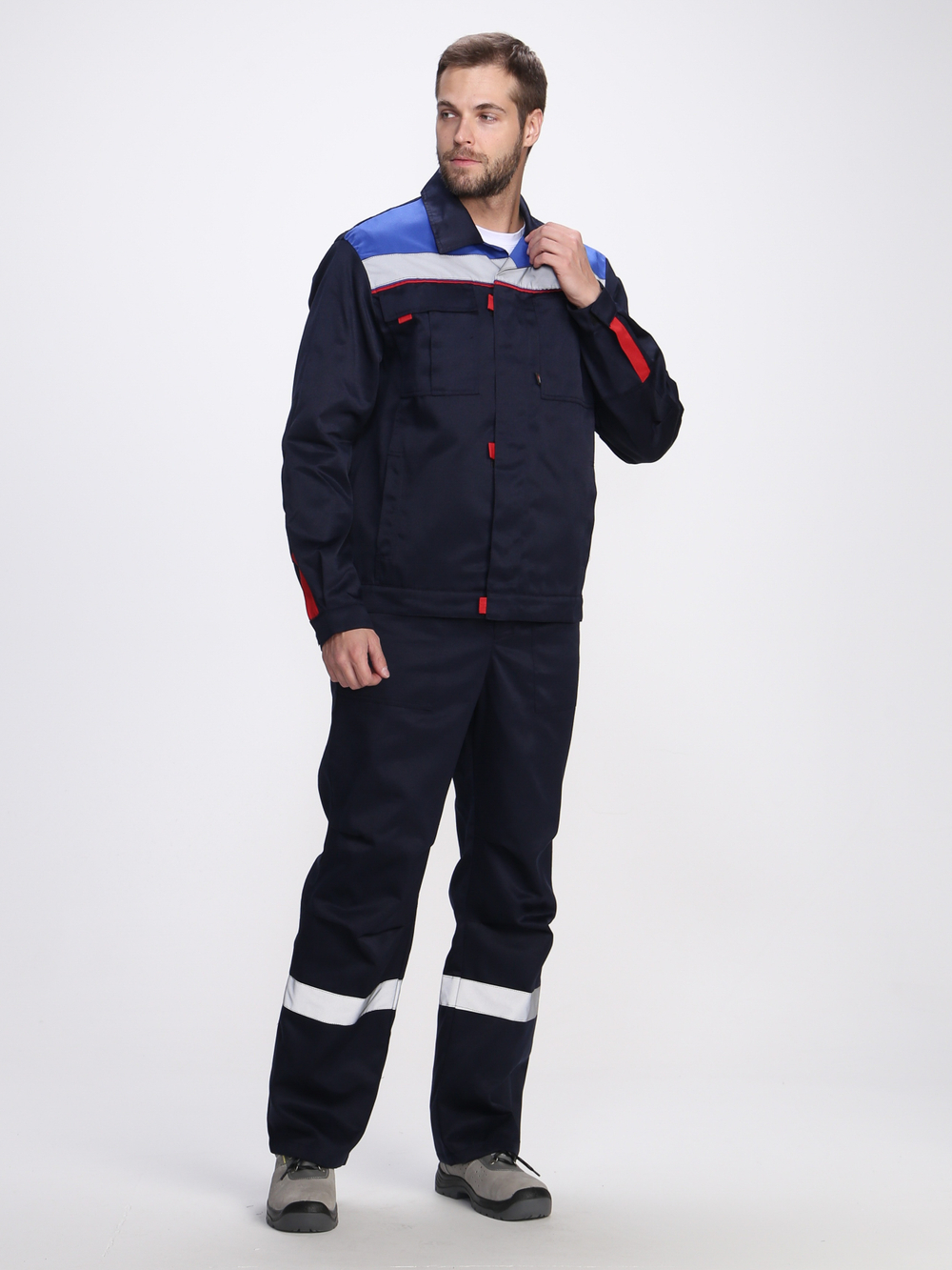 Костюм Флофт-2 СОП У. (тк.Смесовая,210) п/к, т.синий/васильковый/красный