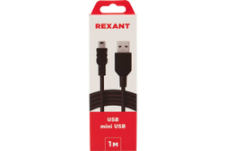 Кабель REXANT USB mini USB длинный штекер 1М черный 18-4402