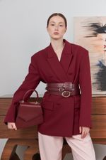 БАЗОВЫЙ ТОНКИЙ РЕМЕНЬ С МЯТОЙ ПРЯЖКОЙ BORDO