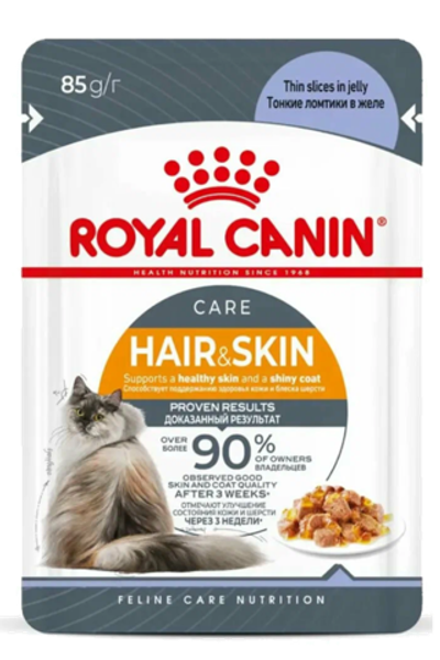 Роял Канин Hair&Skin кошки/желе 85гр.