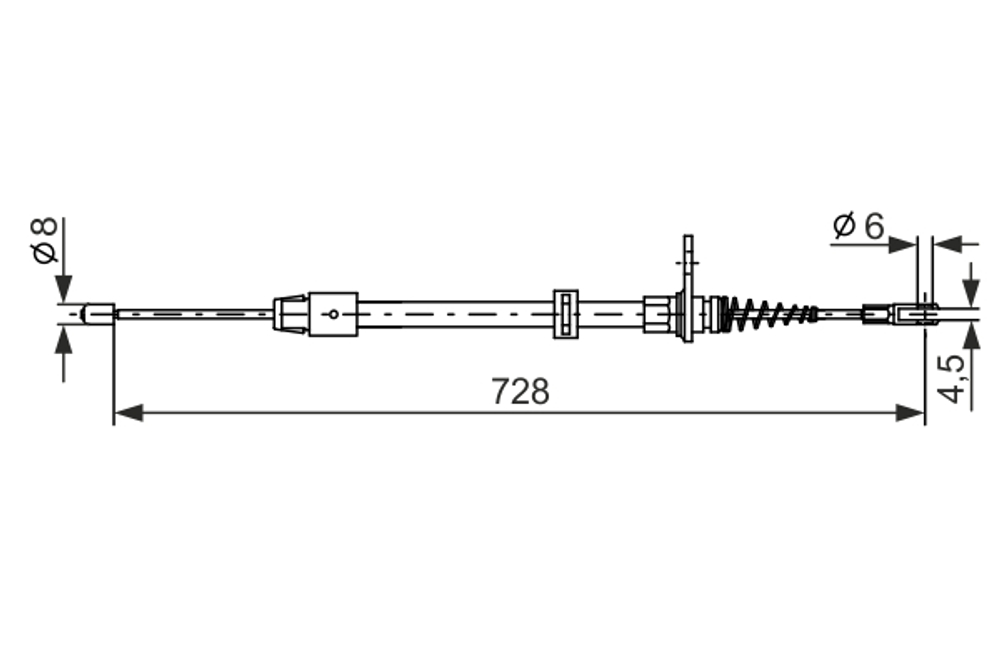 BOSCH - 1987482301-BOC - Cable Pull, parking brake - Povrat artikla narucenog iz Njemacke nije moguc.