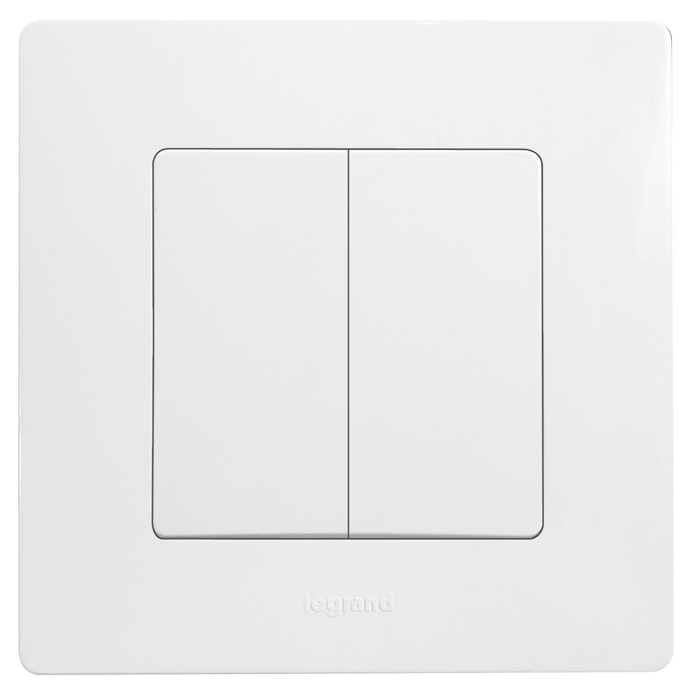 Выключатель 2х-клавишный 10А 250В белый ETIKA Legrand