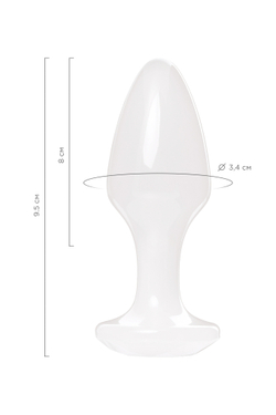 Анальная втулка TOYFA, акрил, белая, 9,5 см, Ø 3,4 см