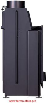 Каминная топка Экокамин Альфа 700 RB два стекла правая черный шамот