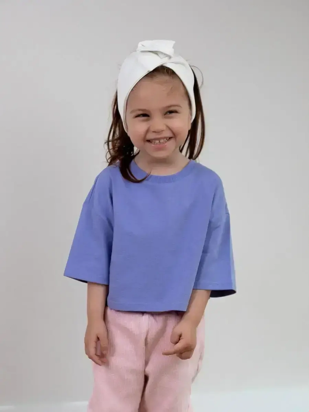 Футболка детская укороченная базовая