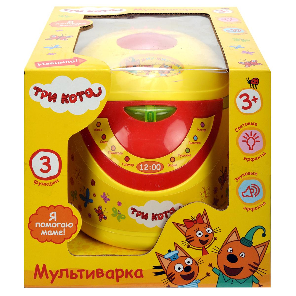 Мультиварка Три кота на бат. свет/звук коробка B1327998-R (Играем Вместе)