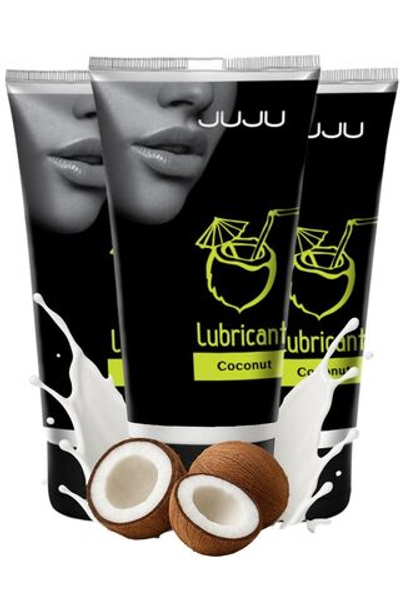 Набор из 3 съедобных лубрикантов JUJU со вкусом кокоса