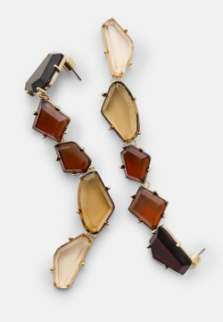 STRADIVARIUS Серьги-подвески со стразами, серый