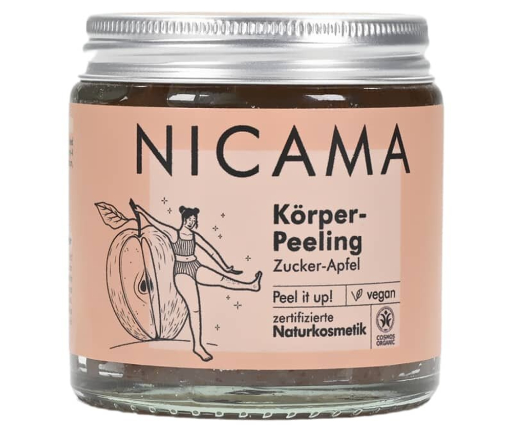 Скраб для тела NICAMA с ароматом сахара и яблока, 140 гр