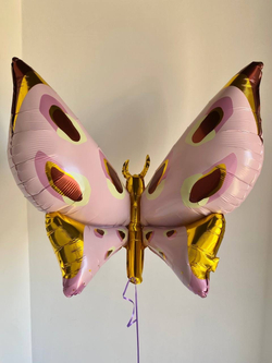 Шар-фигура, фольга, Бабочка розовая. Карнавальная, 52/132 см