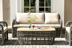 "Ницца" лаунж-зона из искусственного ротанга, цвет бронзовый