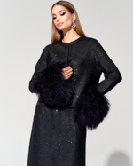 Кардиган Jadore с меховой отделкой ламы