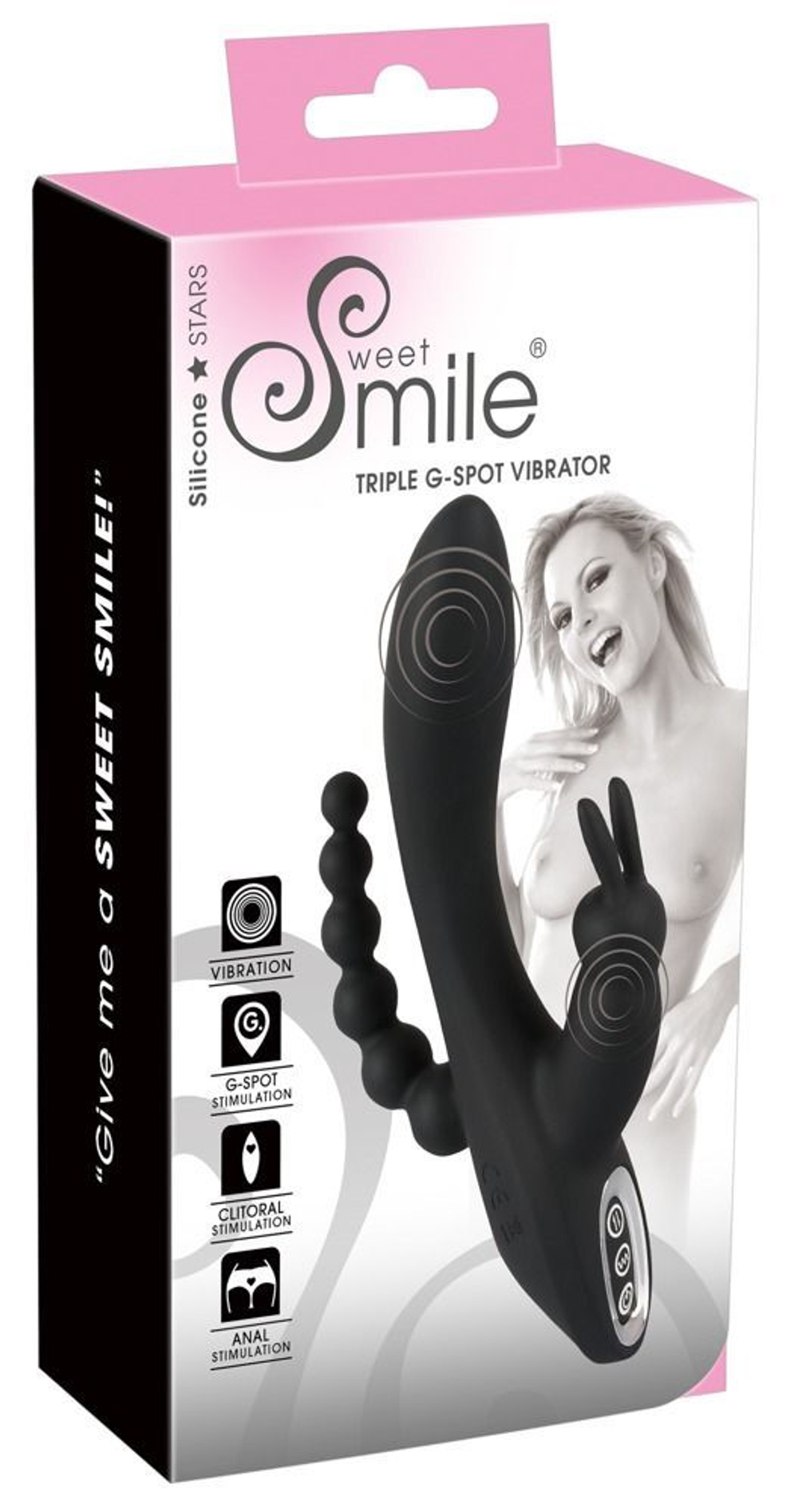 Черный тройной вибратор Triple G-Spot Vibrator - 20,8 см.