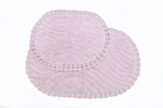 SIERRA (пудра) Набор ков. для ванной кружевной 60х100 и 50х70