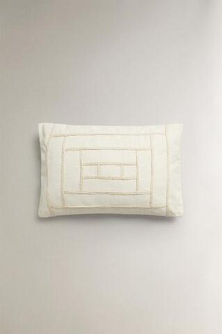 ZARA HOME ЧЕХОЛ ДЛЯ ДЕКОРАТИВНОЙ ПОДУШКИ С КОНТРАСТНЫМИ ДЕТАЛЯМИ, СВЕТЛО-БЕЖЕВЫЙ