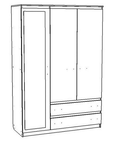 Шкаф ВЕНА-3 с зеркалом правый