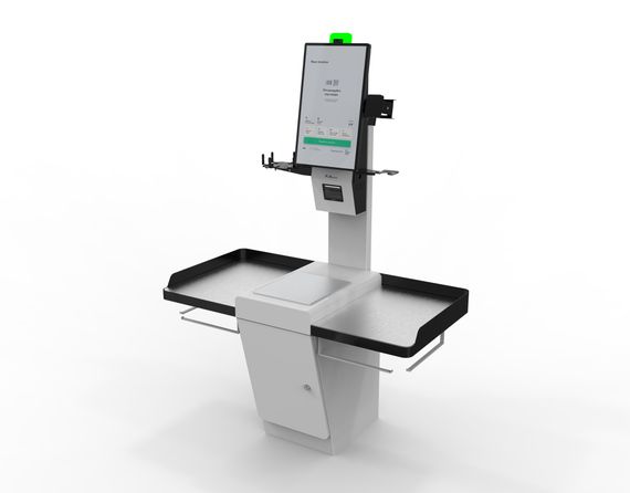 POScenter SCO-M210 Fly (J4125, RAM 8GB, SSD 128GB,белая тумба с полками)